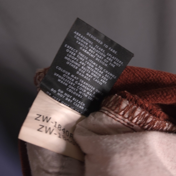 Free People‎ Zee Gee Why Corduroy Pants Raw Hem Cropped Size 29 - Picture 9 of 9